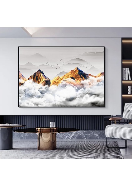 Soyut Dağ Manzarası Kanvas Duvar Sanatı; Dağ Manzarası Kanvas Duvar Dekoru; Oda Dekoru; Yılbaşı Hedi