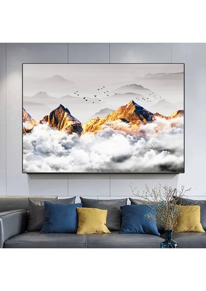 Soyut Dağ Manzarası Kanvas Duvar Sanatı; Dağ Manzarası Kanvas Duvar Dekoru; Oda Dekoru; Yılbaşı Hedi modelleri