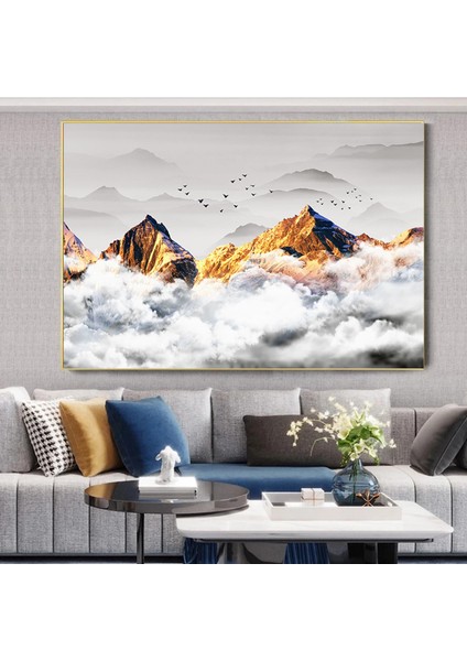 Soyut Dağ Manzarası Kanvas Duvar Sanatı; Dağ Manzarası Kanvas Duvar Dekoru; Oda Dekoru; Yılbaşı Hedi fırsatları