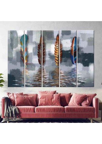 Soyut Tüy Kanvas Tablosu, Yağlıboya Baskı, Modern & Lüks Duvar Sanatı