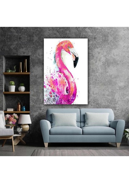 Pembe Flamingo Kanvası, Modern Büyük Boy Hayvan Duvar Posteri fırsatları