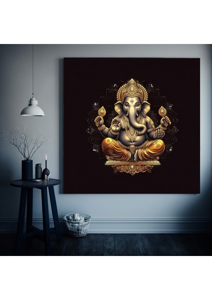 Muhteşem Ganesha Duvar Sanatı – Soyut Duvar Tablosu; Renkli Ganesha Kanvas fiyatları