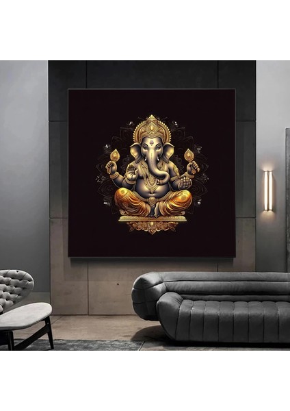 Muhteşem Ganesha Duvar Sanatı – Soyut Duvar Tablosu; Renkli Ganesha Kanvas modelleri