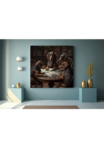 Özel Evcil Hayvan Portresi; Poker Oynayan Köpekler; Kişiye Özel Kanvas Sanatı; Poker Masasında Köpek indirimleri