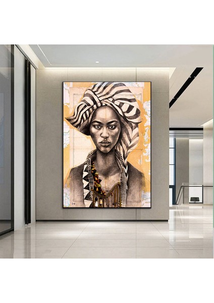 Etnik Kadın Kanvas Sanatı; Etnik Kanvas Baskı; Kadın Kanvas Tablosu; Kadın Kanvas Baskısı; Çok Renkli