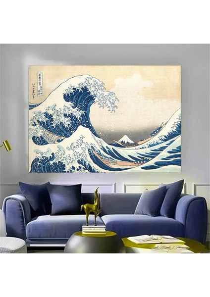 Katsushika Hokusai Eseri; Büyük Dalga; Japon Duvar Sanatı; Japon Kanvas; Japon Posteri