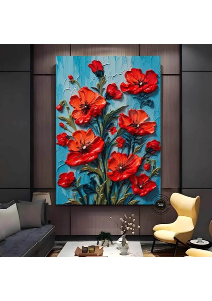 Renkli Lale Kanvas Tablosu, Renkli Çiçek Duvar Sanatı, Lale Sanatı, Renkli Baskı fırsatları