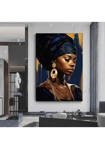 Afrikalı Kadın Duvar Sanatı; Afrikalı Kadın Kanvas Baskı; Afrika-Amerikan Ev Dekoru; Afrika Duvar De