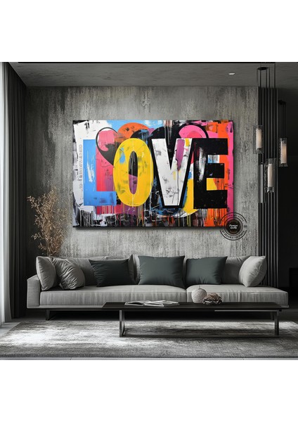 Banksy Graffiti Sokak Sanatı | Kalpli Graffiti Aşk | Banksy Kalp Boyası | Büyük Çok Renkli Duvar Sana fiyatları