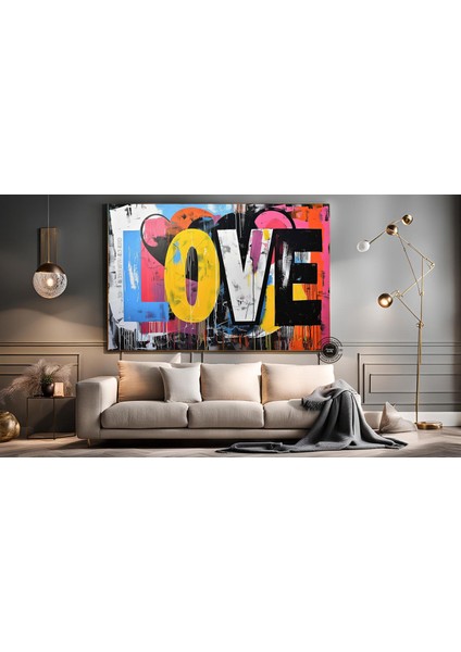 Banksy Graffiti Sokak Sanatı | Kalpli Graffiti Aşk | Banksy Kalp Boyası | Büyük Çok Renkli Duvar Sana indirimleri