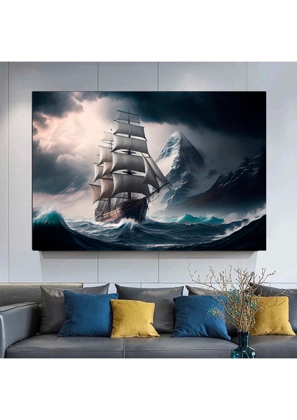 Yelkenli Gemi Kanvas Baskı, Modern Deniz Temalı Duvar Seti, Korsan Gemisi Tablosu fiyatları
