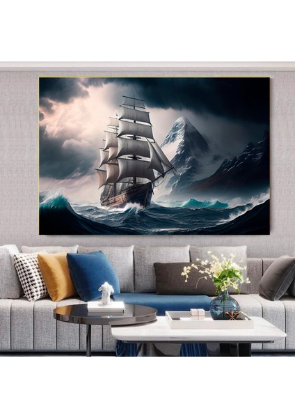 Yelkenli Gemi Kanvas Baskı, Modern Deniz Temalı Duvar Seti, Korsan Gemisi Tablosu modelleri