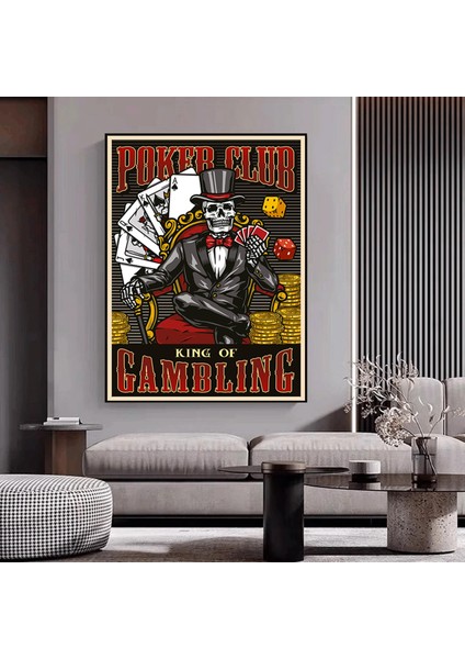 Ölümcül Dörtlü – Iskelet Poker Duvar Sanatı; Iskelet Poker Oynayan Kanvas Baskı; Poker Kanvas Sanatı modelleri