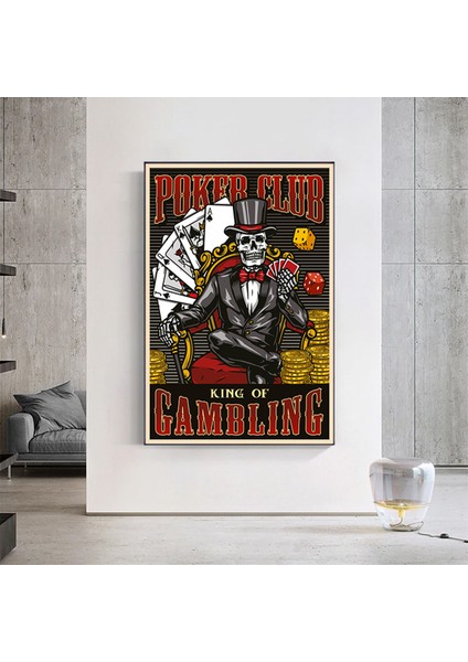 Ölümcül Dörtlü – Iskelet Poker Duvar Sanatı; Iskelet Poker Oynayan Kanvas Baskı; Poker Kanvas Sanatı fırsatları
