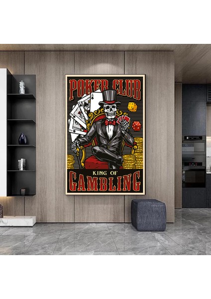 Ölümcül Dörtlü – Iskelet Poker Duvar Sanatı; Iskelet Poker Oynayan Kanvas Baskı; Poker Kanvas Sanatı indirimleri