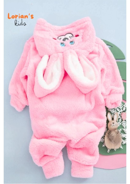Welsoft Kız Pembe Tavşan Yumuşak Peluş Fermuarlı Bebek Tulumu - 2 Yaş fiyatları