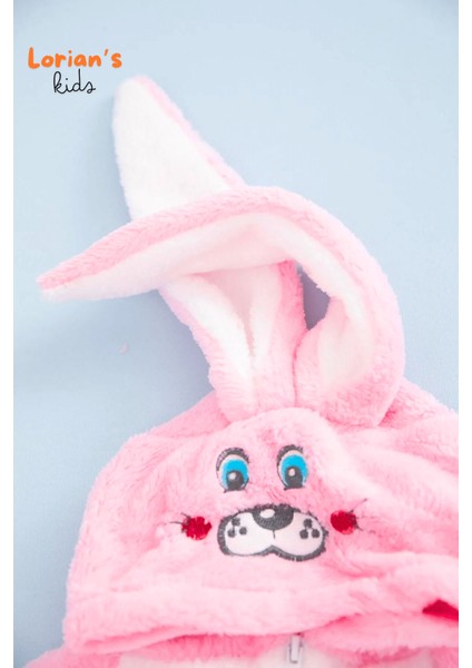 Welsoft Kız Pembe Tavşan Yumuşak Peluş Fermuarlı Bebek Tulumu - 2 Yaş modelleri