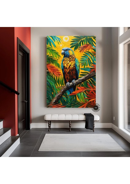 Papağan Soyut Sanat Çok Renkli Poster, Macaw, Macaw Baskısı, Papağan Resmi, Tropikal Duvar Sanatı fiyatları