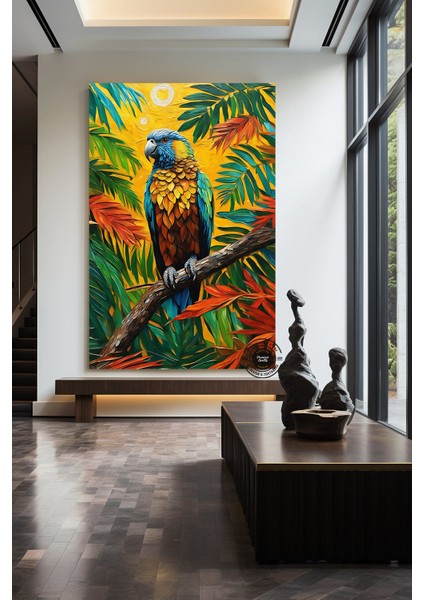 Papağan Soyut Sanat Çok Renkli Poster, Macaw, Macaw Baskısı, Papağan Resmi, Tropikal Duvar Sanatı modelleri