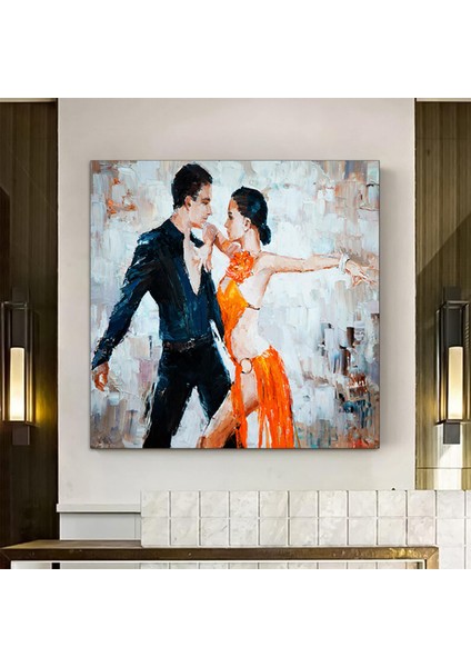 Kanvas Ev Dekoru – Büyük Kanvas; Dans Eden Çift Tablosu; Müzik Odası Sanatı; Tango Çift Kanvas