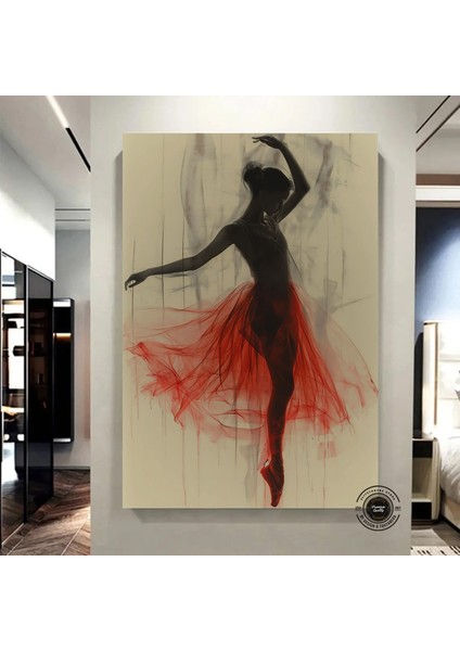 Modern Bale Kanvas Tablosu – Soyut Balerin Baskısı; Dans & Kadın; Ev Hediyesi