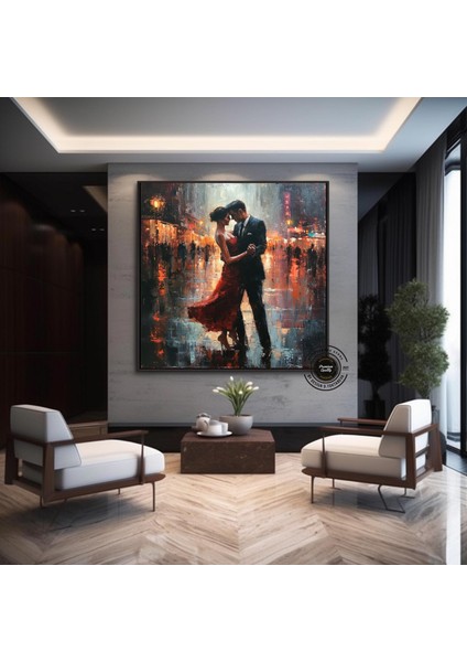 Tango Dans Eden Çift Kanvas; Aşk Tablosu; Asmaya Hazır modelleri