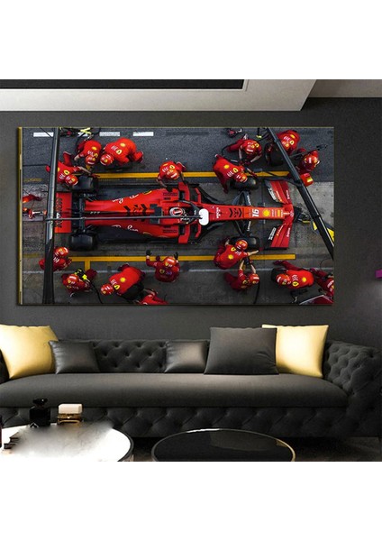 Kanvas Duvar Sanatı; Duvar Dekoru; Büyük Kanvas; Formula 1 Pit Stop; F1 Max Verstappen Sanatı; Ferra fırsatları