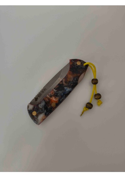 El Yapımı Kilit Mekanizmalı N690 Çelik Epoksi Kabze Çakı (Deri Kılıf Hediyeli) modelleri