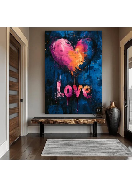 Banksy Tarzı Kalpli Graffiti Duvar Sanatı – Sokak Sanatı Poster Seti (Asmaya Hazır) fırsatları
