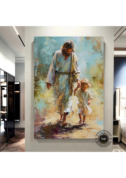 Isa Kanvas Sanat Baskısı, Dini Hediye, Hristiyan Duvar Dekoru, Incil Sanatı, Modern Hristiyan Sanatı