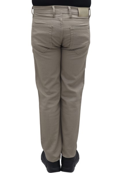 Fistan Store Erkek Koyu Bej Yüksek Bel Rahat Kesim Boru Paça Büyük Beden Jean Pantolon fırsatları