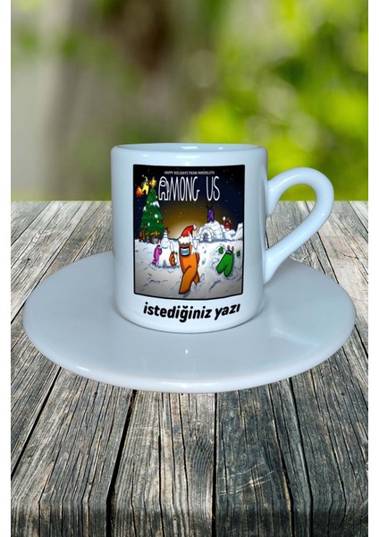 Among Us Oyun Baskılı Türk Kahvesi Fincanı Tabaklı Kişiye Özel Model 3 fiyatları