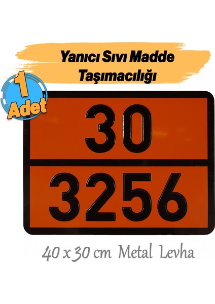 Metal 40X30 cm Levha (1 Adet) 30-3256 Yanıcı 60° Parlama Yapan Sıvılar Tehlikeli Madde Uyarısı