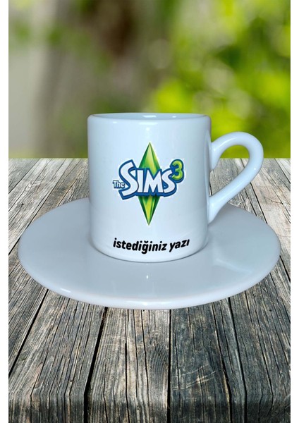 Sims Oyun Baskılı Türk Kahvesi Fincanı Tabaklı Kişiye Özel Model 1 fiyatları