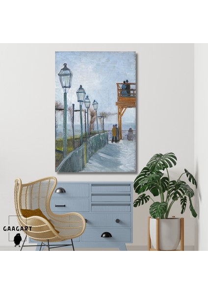Tekli Dikey Kanvas Tablo Ünlü Eserler Van Gogh Terrace And Observation