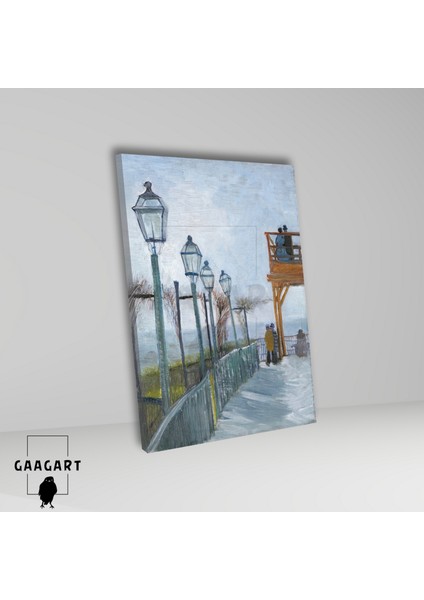 Tekli Dikey Kanvas Tablo Ünlü Eserler Van Gogh Terrace And Observation fiyatları
