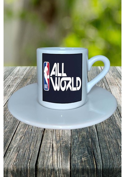 Nba Allworld Mobil Oyun Baskılı Türk Kahvesi Fincanı Tabaklı Kişiye Özel Model 2