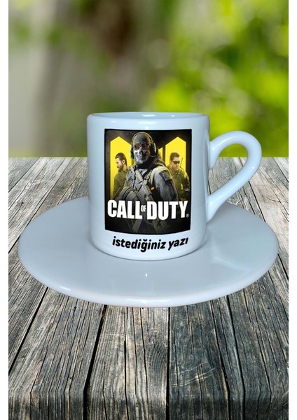 Call Of Duty Oyun Baskılı Türk Kahvesi Fincanı Tabaklı Kişiye Özel Model 3 fiyatları
