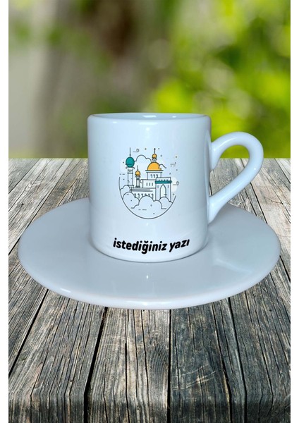 Müslüman Baskılı Türk Kahvesi Fincanı Tabaklı Kişiye Özel Model 9 fiyatları