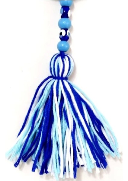 Ponponlu Nazar Boncuğu Desenli El Yapımı Mini Kapı, Duvar ve Araba Süsü fiyatları