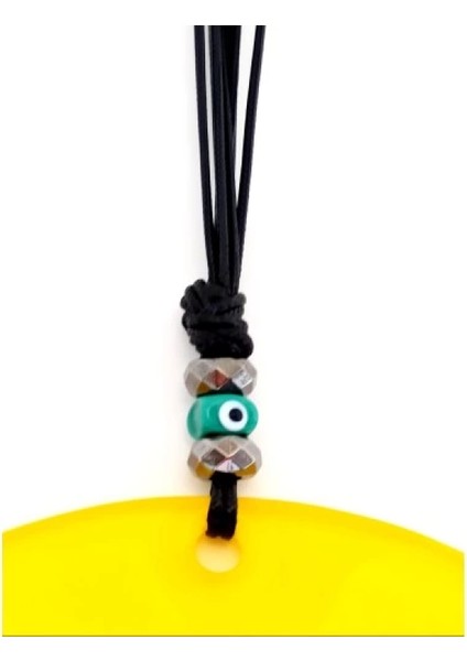 Sarı Renk Nazar Boncuklu 20 Santimetre El Yapımı Cam Duvar Süsü fiyatları