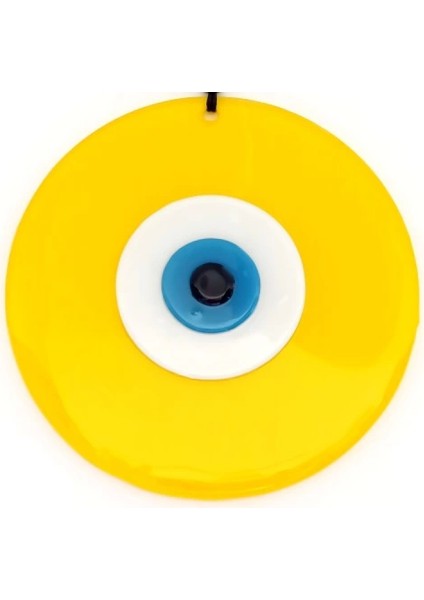 Sarı Renk Nazar Boncuklu 20 Santimetre El Yapımı Cam Duvar Süsü modelleri