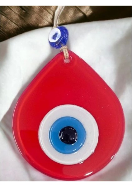 Orta Boy Kırmızı Damla Desen Nazar Boncuklu Duvar Dekoru Cam Duvar Süsü fırsatları