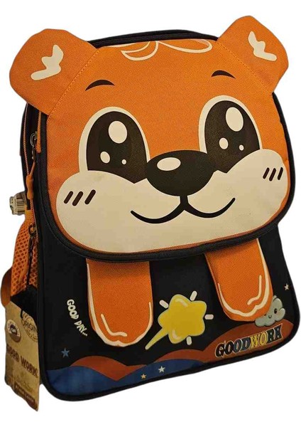 Turuncu Sevimli Figürlü Anaokulu Çanta Takımı modelleri