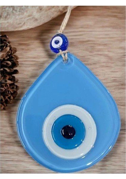 Orta Boy Mavi Damla Desen Nazar Boncuklu Duvar Dekoru Cam Duvar Süsü fiyatları