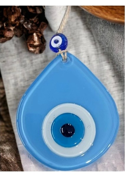 Orta Boy Mavi Damla Desen Nazar Boncuklu Duvar Dekoru Cam Duvar Süsü fırsatları