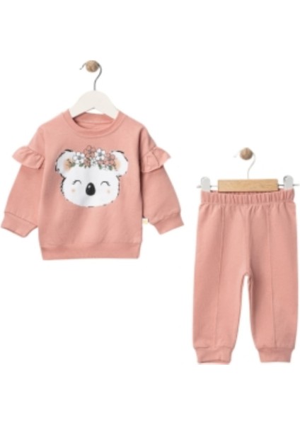 Çiçekli Ayılı 2li Kız Takım