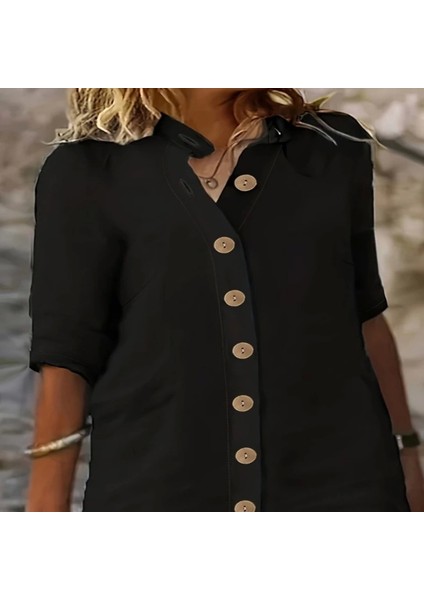 Kadın Kısa Kollu Hakim Yaka Önden Düğmeli Kısa Müslim Elbise fiyatları