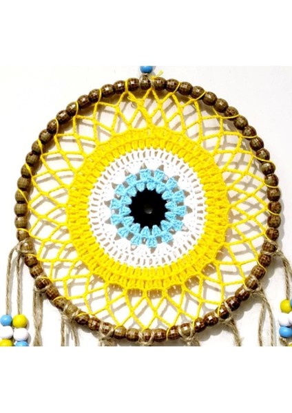 Sarı Motifli Renkli Boncuklu El Yapımı Duvar Süsü fiyatları