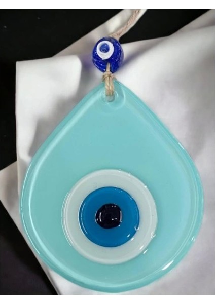 Orta Boy Turkuaz Damla Desen Nazar Boncuklu Duvar Dekoru Cam Duvar Süsü fırsatları